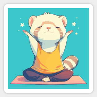 Ferret refreshed by yoga Sticker